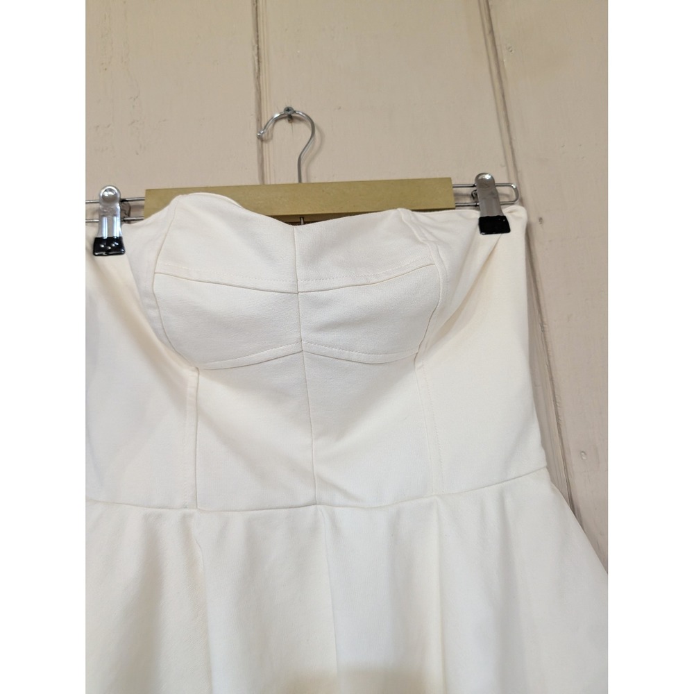 Amanda Uprichard Ivory Strapless Peplum Bodycon Dress Small Cream - Picture 10 of 16